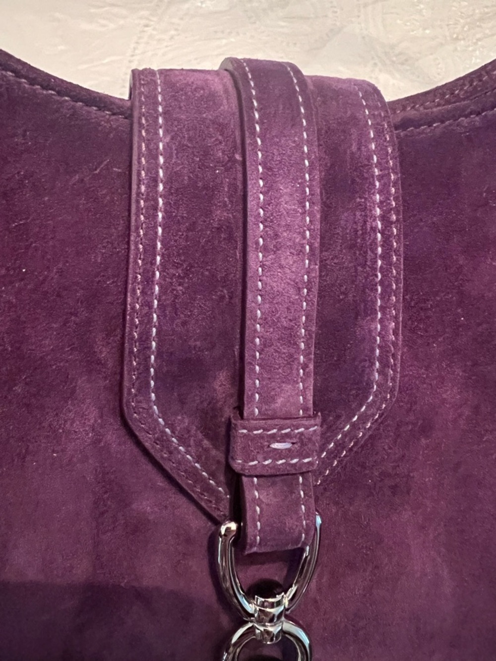 VINTAGE COACH HAMPTONS PLUM SUEDE LARGE HOBO BAG CARE KIT DUST BAG NEW IN BOX - Picture 8 of 16